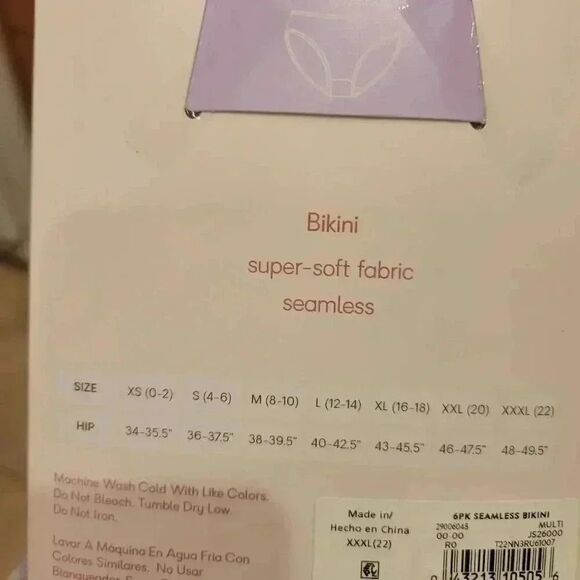 Joyspun Women's Bikini Panties 6 Pair New - Picture 10 of 11